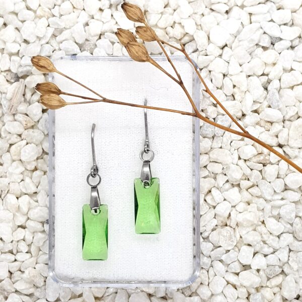 Náušnice hranolky zelené
