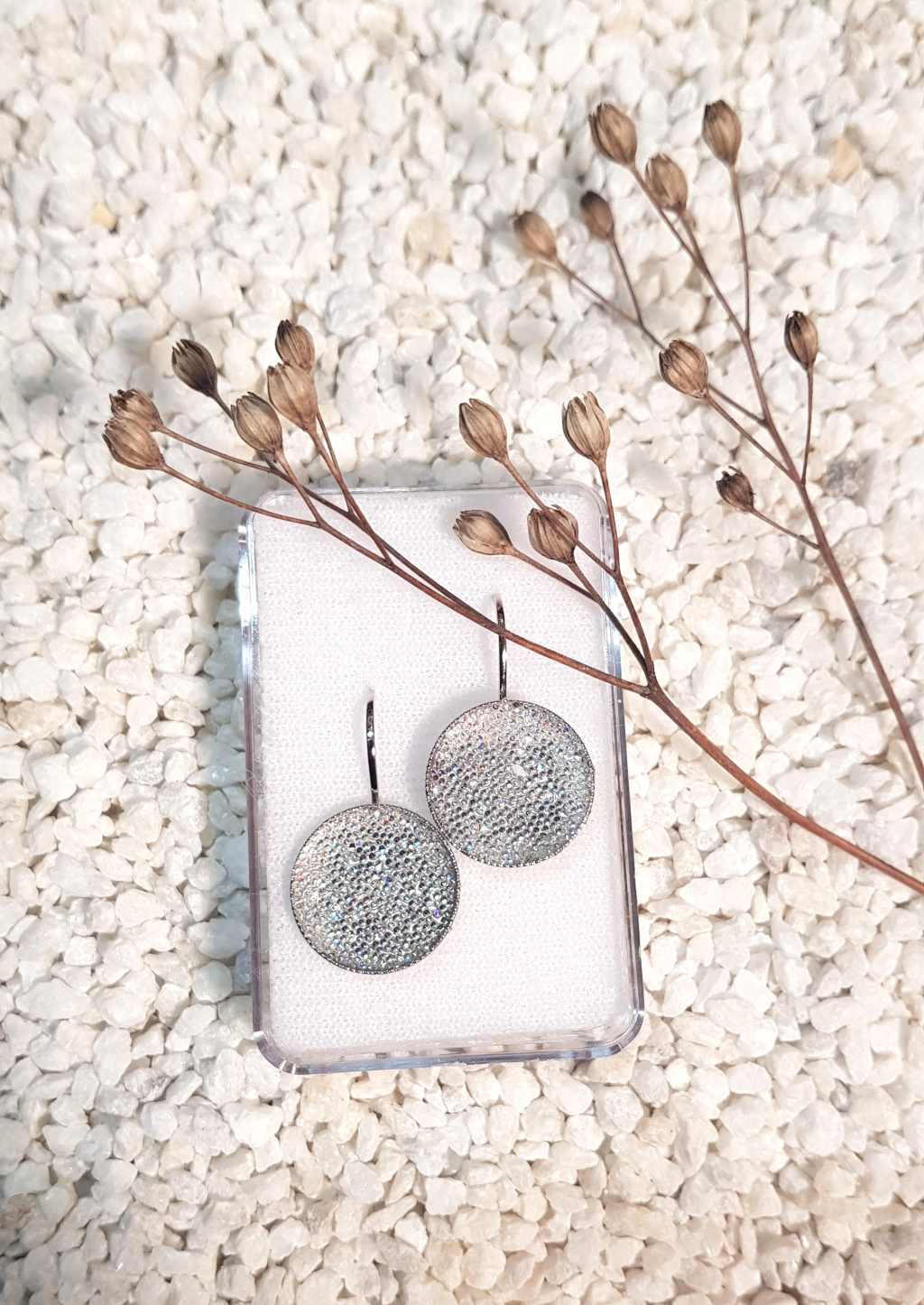 Náušnice krystal kruhy