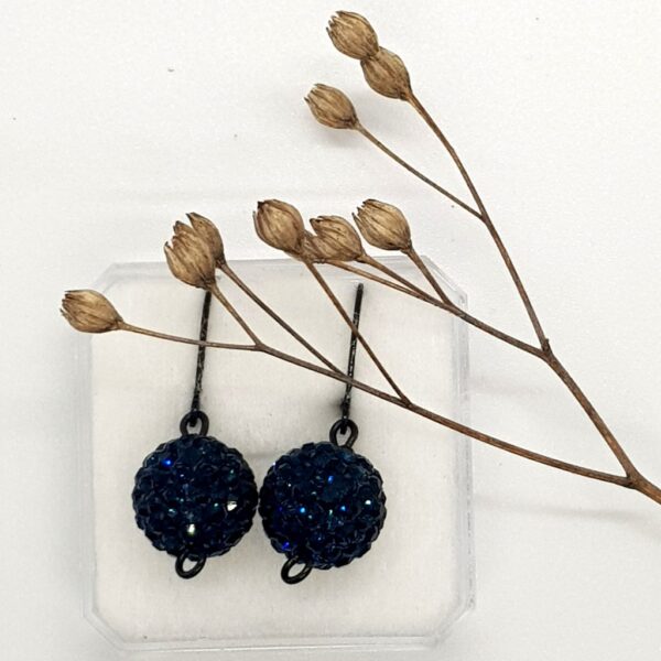 Štrasové modré kuličky