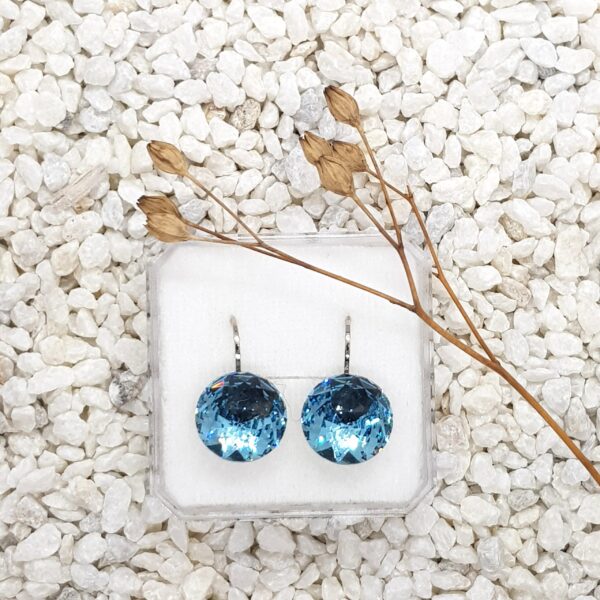 Broušené náušnice modré