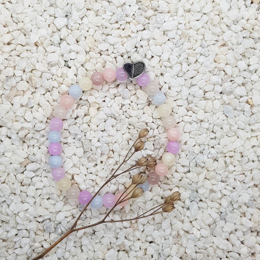 Náramek z morganitu se srdíčkem