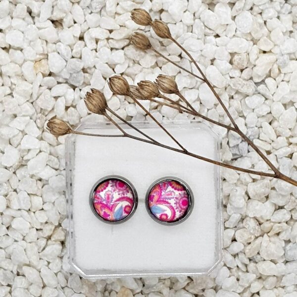 Náušnice červenooranžové puzety