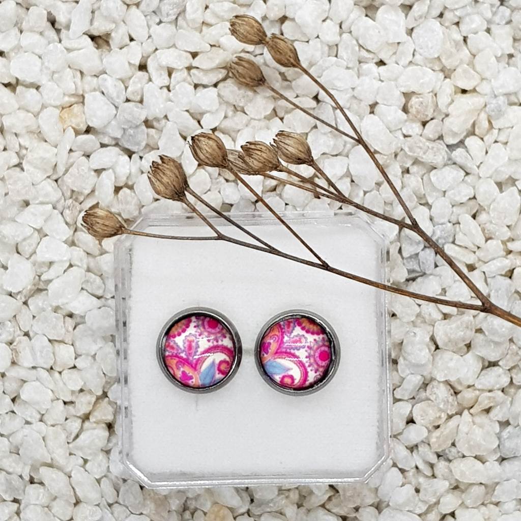 Náušnice červenooranžové puzety