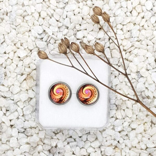 Spirálové náušnice žlutorůžové