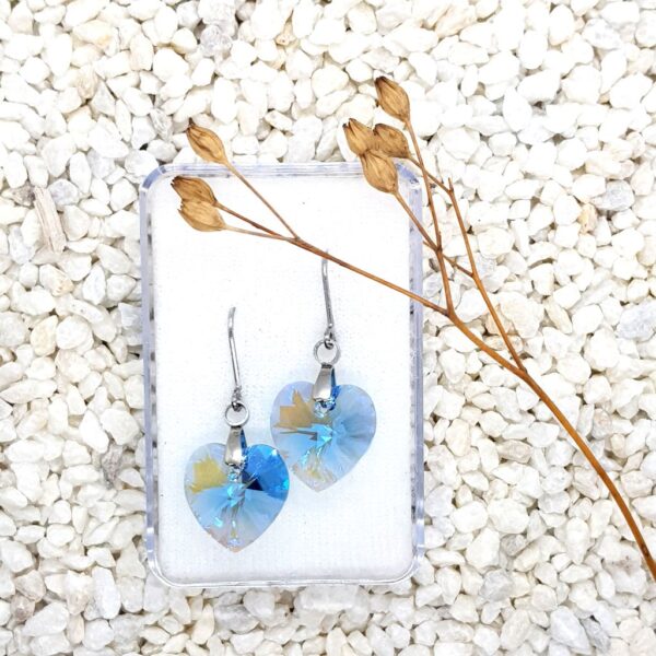 Srdíčkové náušnice bleděmodré