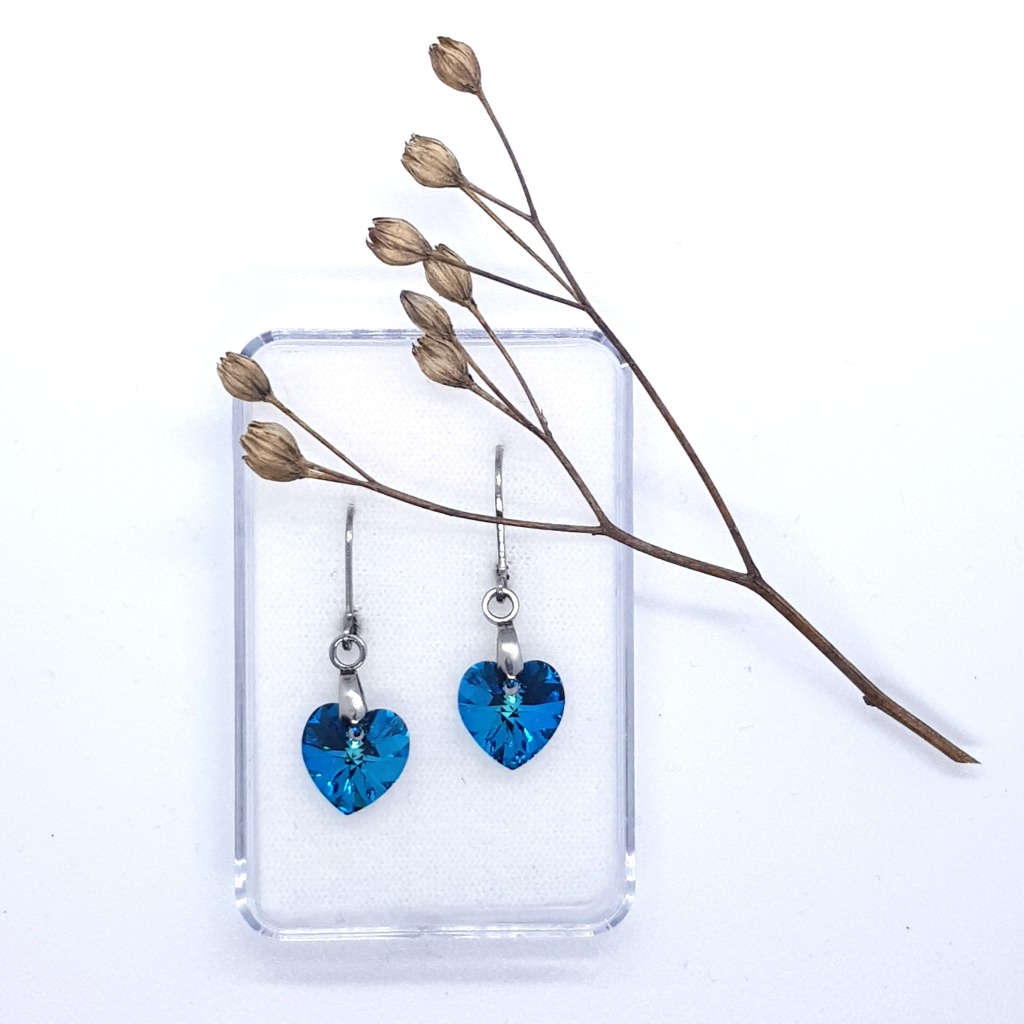 Srdíčkové náušnice tmavěmodré