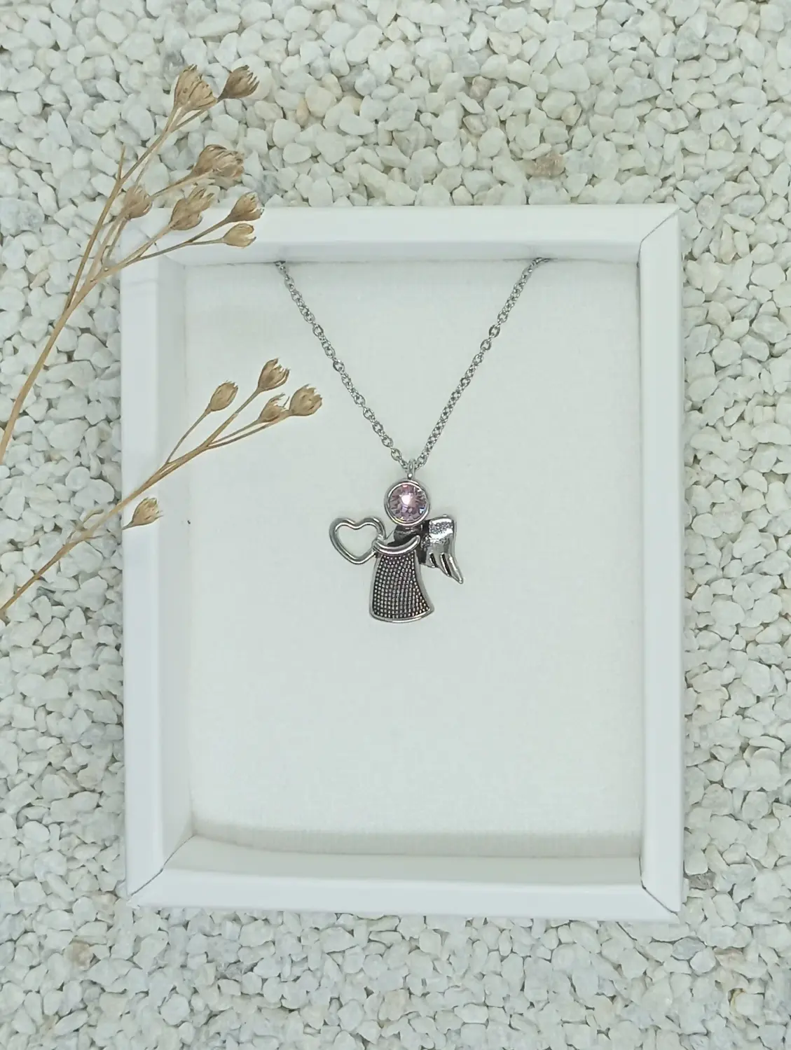 Andělský řetízek s kamínkem Swarovski