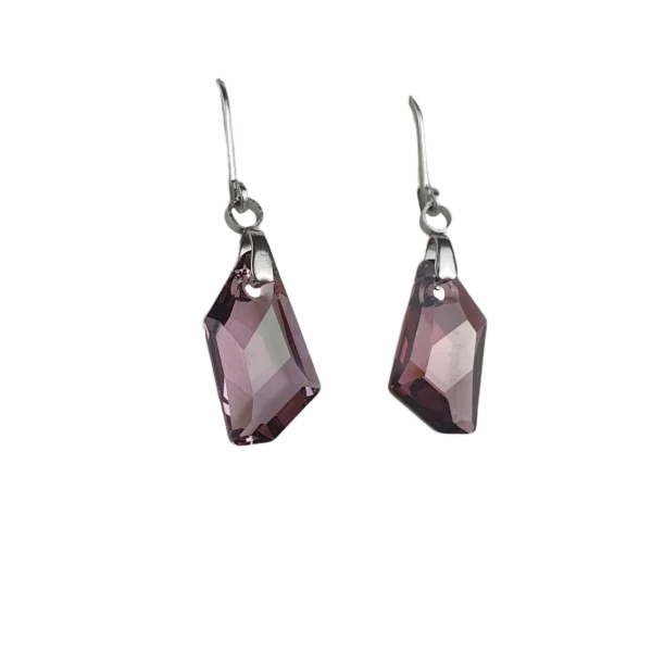 Náušnice fialové asymetrické