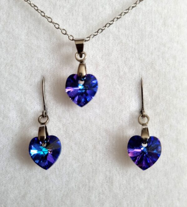 Souprava fialová srdce